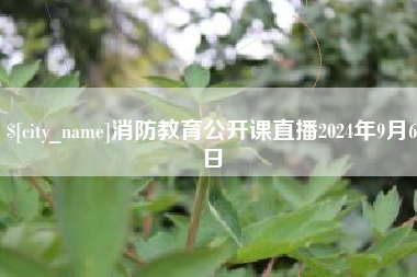 和县消防教育公开课直播2024年9月6日