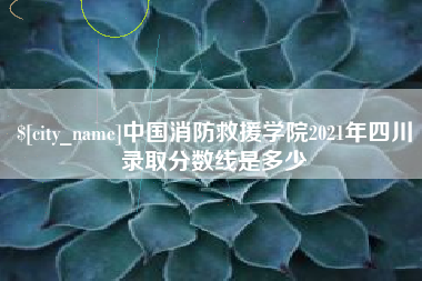 和县中国消防救援学院2021年四川录取分数线是多少