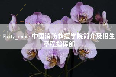 和县中国消防救援学院简介及招生章程指挥部