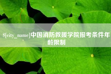 和县中国消防救援学院报考条件年龄限制