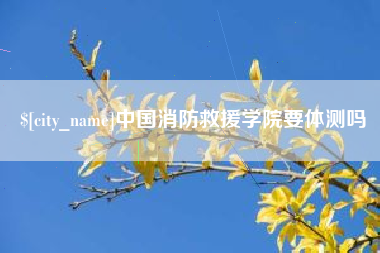 和县中国消防救援学院要体测吗
