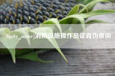 和县消防设施操作员证真伪查询