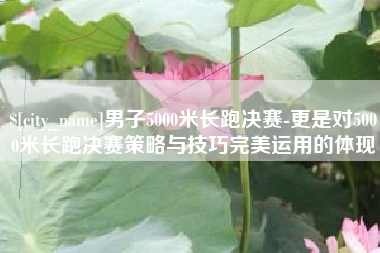 和县男子5000米长跑决赛-更是对5000米长跑决赛策略与技巧完美运用的体现