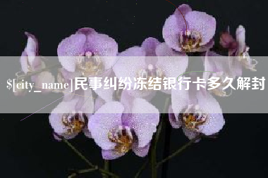 和县民事纠纷冻结银行卡多久解封
