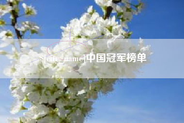 和县中国冠军榜单