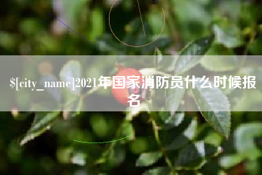 和县2021年国家消防员什么时候报名