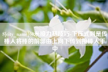 和县60米接力赛技巧-下压式则是传棒人将棒的前部由上向下传到接棒人手中