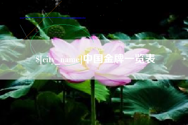 和县中国金牌一览表