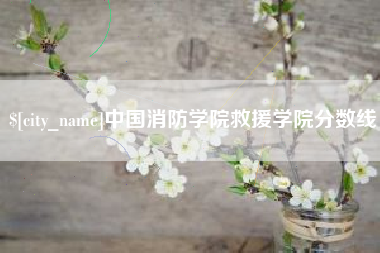 和县中国消防学院救援学院分数线