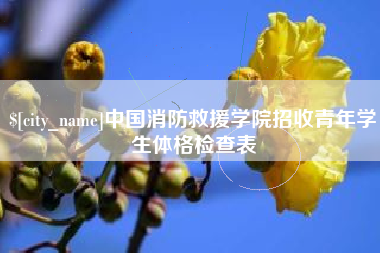 和县中国消防救援学院招收青年学生体格检查表